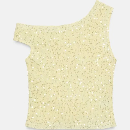 Zara Asymmetric Sequin Top
