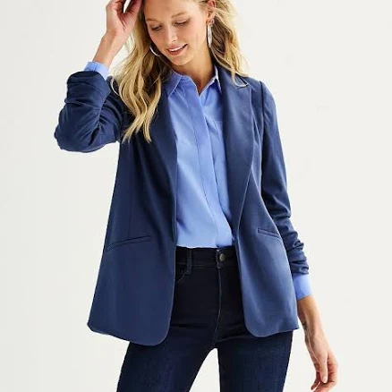 Women's Nine West Knit Open-Front Blazer, Size: Large, Resolute Blue