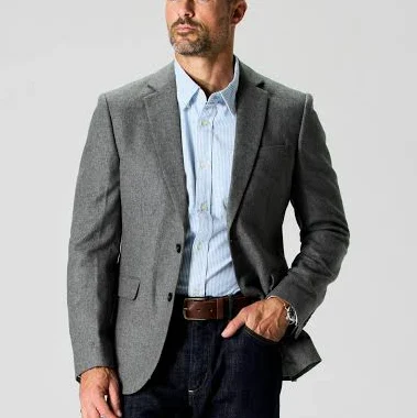 Wills Men's Stretch Wool Blazer in Heather Grey, Size 36