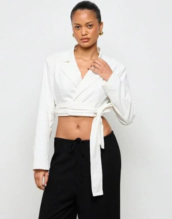 Cropped Wrap Blazer