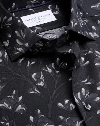Charles Tyrwhitt Men's Non-Iron Stretch Floral Print Shirt