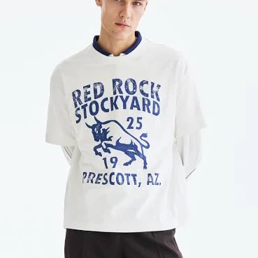 H&M Men's Loose-Fit Printed T-Shirt