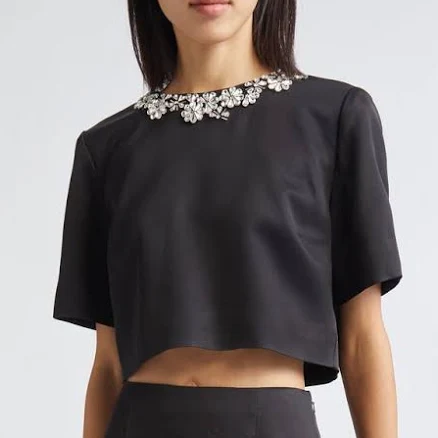 Cinq à Sept Women's Tumbling Flowers Crop Top