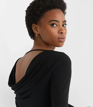 Loft Women's Crepe Jersey Draped Back Top