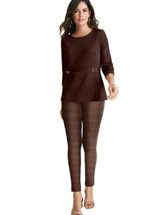 Jessica London Women's Plus Size Ponte Belted Top