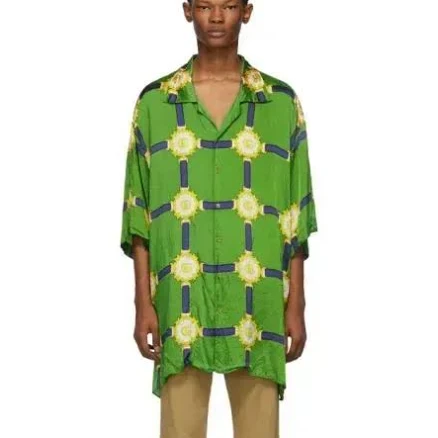 Authentic GUCCI GG HARNESS Print OVERSIZED BOWLING Shirt EUR-44 XL/2XL - size M100