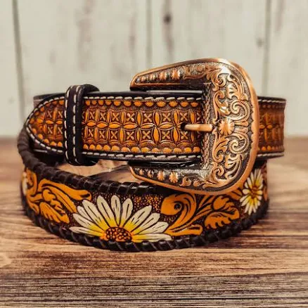 Rafter T Women's Daisy Tooled Leather Belt