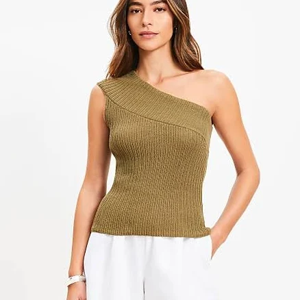 Loft Women's One Shoulder Ribbed Sweater