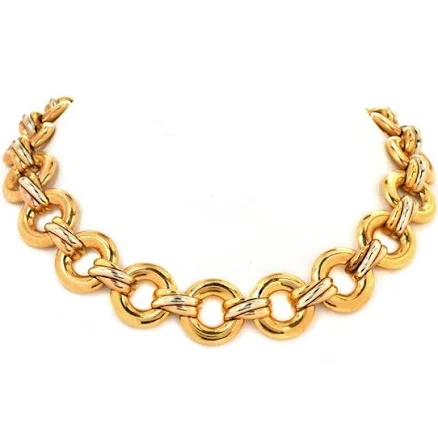 Cartier Trinity 18k Gold Circular Link Choker Necklace