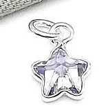 Sterling Silver Crystal Star Charm Necklace