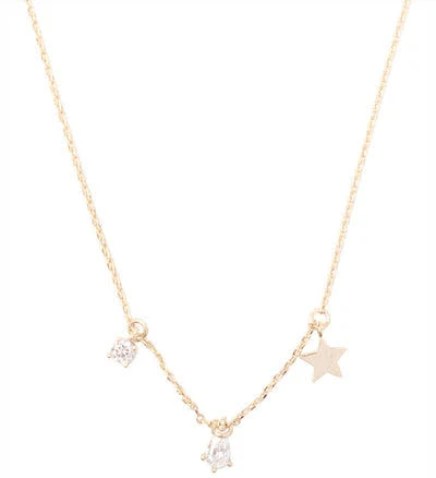 Rhinestone Charm Star Chain Necklace