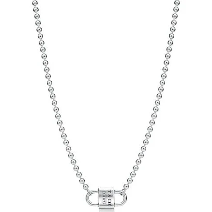 Tiffany 1837 Sterling Silver Double Lock Bead Necklace