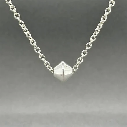 Estate Tiffany & Co. Sterling Silver Barrel Bead Necklace