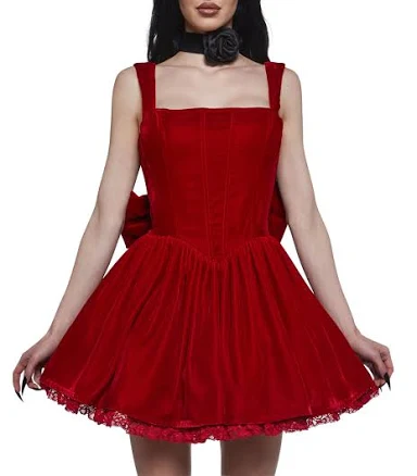 Radiant Occasions Corset Dress - Red RED / SMALL