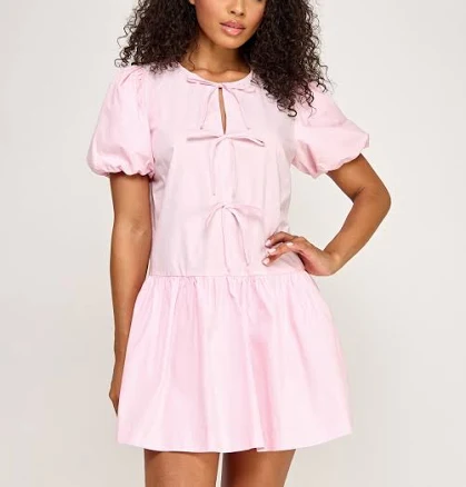 City Studios Juniors' Bow Detail Drop Waist Bubble Dress
