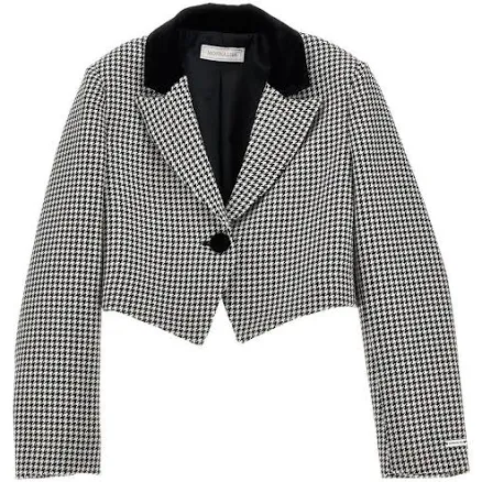 Monnalisa Spencer Herringbone Jacket Black-White / 12A