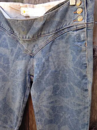 Womens Fractal Jeans . Psychedelic Geometric Print. Size 10. Waist 36
