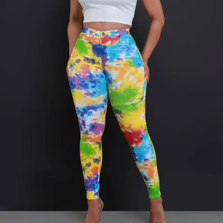 Reaction Tie Dye High Rise Stretchy Skinny Jeans