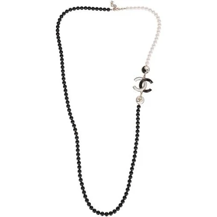 CHANEL CC Logo Faux Pearl Necklace