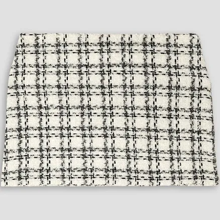 Alice + Olivia Checked bouclé-tweed mini skirt - Women - Ecru Skirts - US 14