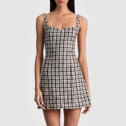 Alice + Olivia Women's Eve Sweetheart Tweed Mini Dress