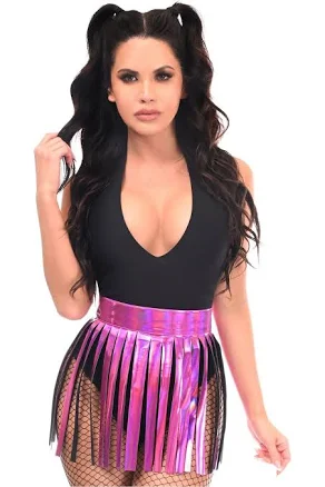 Daisy Corsets Fuchsia Holo Fringe Skirt