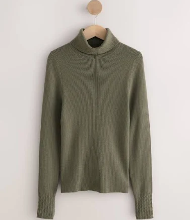 Women's Next Roll Neck Ribbed Wool Jumper