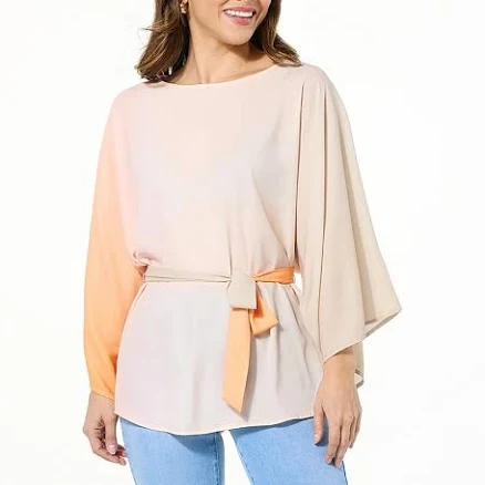 Iman Ombre Belt Sleeve Top