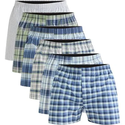 George Men's 6-Pack Moisture-Wicking Stretch Woven Boxers