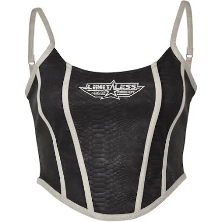 Smoke Rise Women's Structured Cropped Denim Corset Top