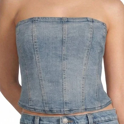 Silver Jeans Co. Women's Strapless Denim Corset Top