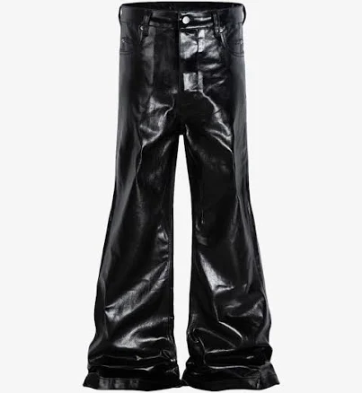 Thesupermade Glossy Patent Leather Flare Pants