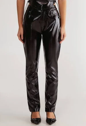 Nasty Gal Women's Distressed Vinyl Pants