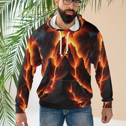 Volcanic Eruption Graphic Hoodie