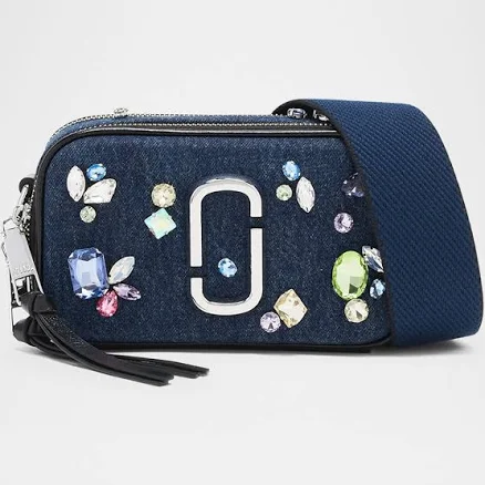 Marc Jacobs Snapshot Embellished Denim Crossbody Bag
