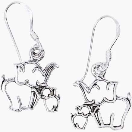 Cut-Out Elephant Earrings