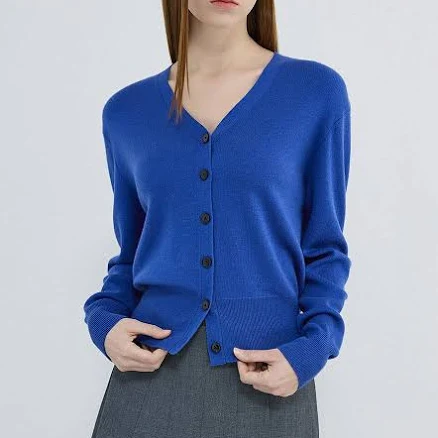 SISTINA Wool Basic V-Neck Cardigan_ASKCDQ11030" by W Concept