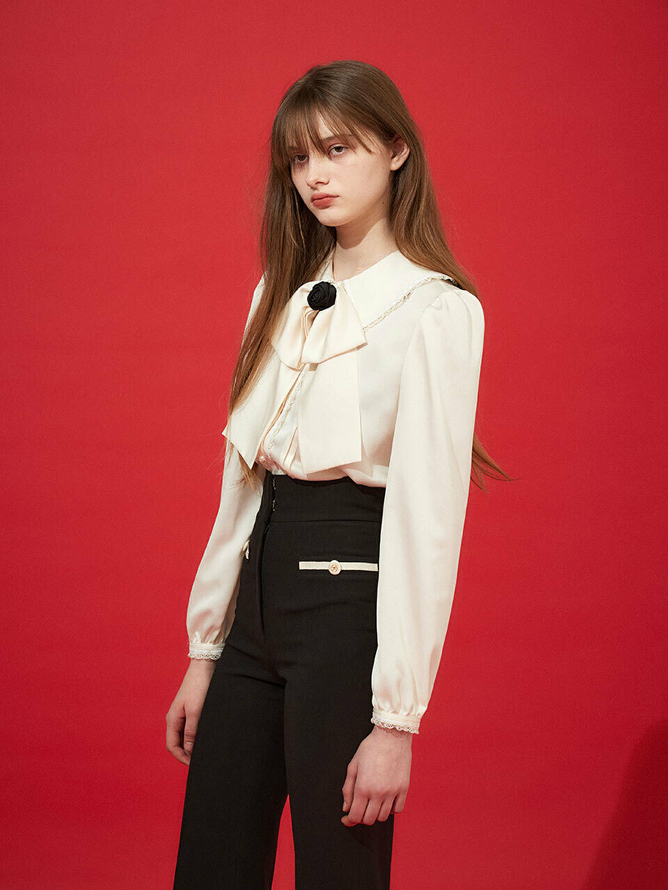 Corsage Ribbon Blouse