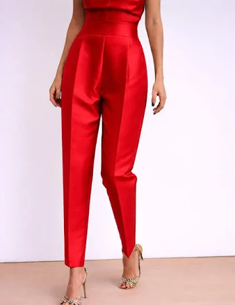 Women's Slim Fit Satin Silk PantsWomen's Slim Fit Satin Silk Pants