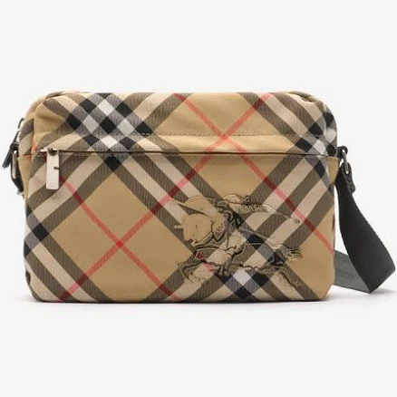 Burberry Men's Check Polyester Shoulder Bag