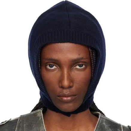 Maison Margiela Navy Wool Knit Hood