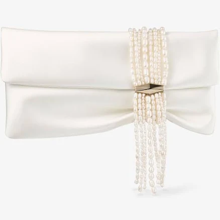 Jimmy Choo Zandra Satin Clutch Bag with Pearl Bracelet