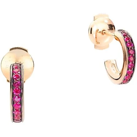 Pomellato Women's 18K Rose Gold Ruby Hoop Earrings