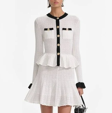 Self Portrait Pointelle Knit Mini Dress