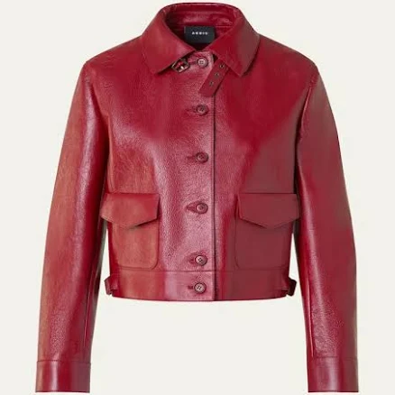 Akris Women's Lacquered Leather Bomber Jacket