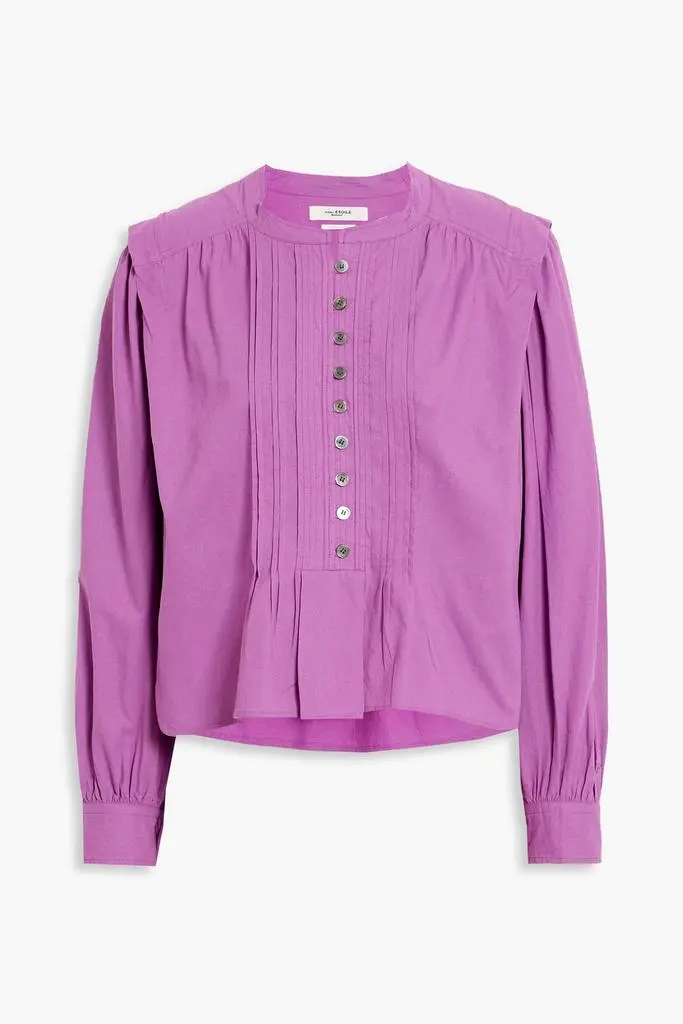 Okina pintucked cotton-voile blouse