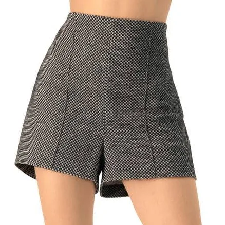 IVONNE Women's Tailored Checkered Shorts