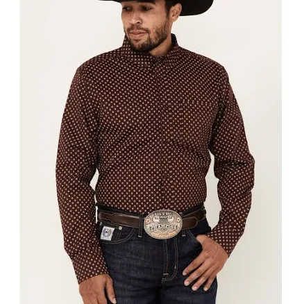 Cody James Men's Big Deal Geo Print Long Sleeve Button-Down Stretch Western Shirt