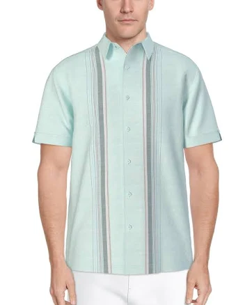 Cafe Luna Men's Linen Cotton Blend Short Sleeve Shirt