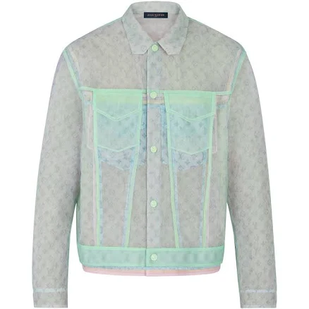 multicolor tulle denim jacket